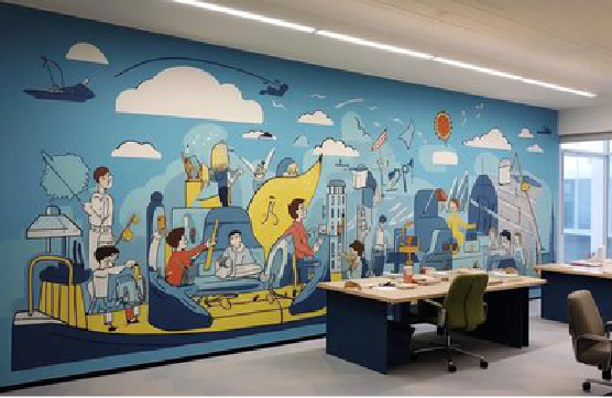  涟水办公室墙绘的特点。
