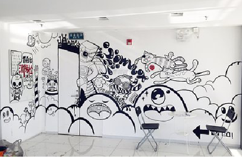  涟水手绘墙并非传统涂鸦。